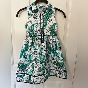 Janie and Jack Paisley Dress - Teal and White